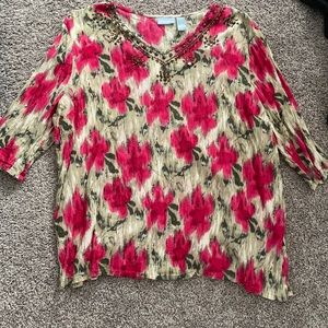Liz and me 4x spring blouse with florals